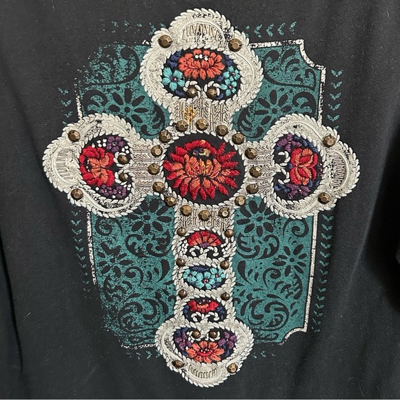 Double D Ranch Embroidered Long Sleeve Top Tee - Picture 4 of 13